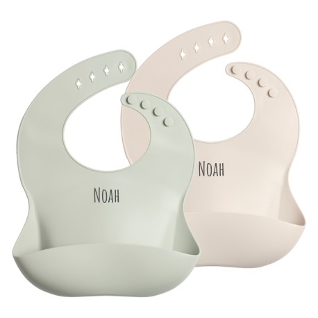 Byhappyme, Bib with name, 2-pack, Several colours available