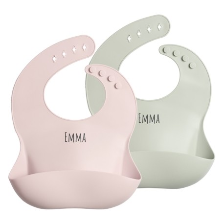 Byhappyme, Bib with name, 2-pack, Several colours available