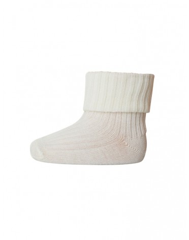 Baby ankle socks in merino wool with fold-over