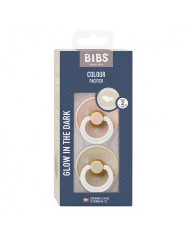 BIBS Colour Night Glow 2-pack, Size 2 (6+m), Orthodontic - Latex