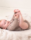 Baby bodysuit with long sleeves and american closure for in 100% organic merino wool, OEKO-TEX®