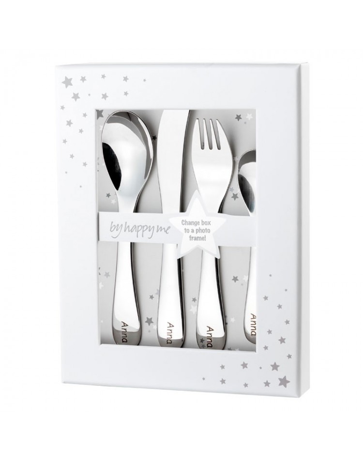 Cutlery set with name, Stainless steel w/o motive, Picture frame included Cutlery set with name, Stainless steel w/o motive, Picture frame included